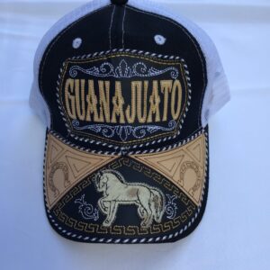 Gorra negra con blanco bordado Guanajuato