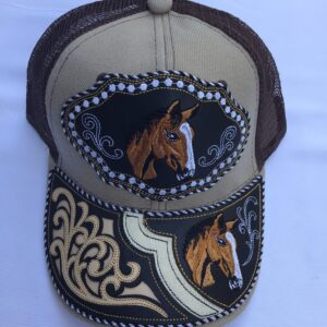 Brown ranch hats with horses