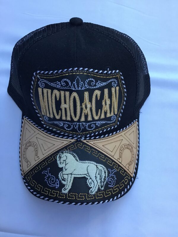 michoacan white horse black cap