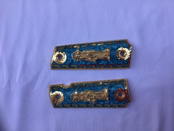 Colt .45 Pistol Grips - Santa Muerte Blue