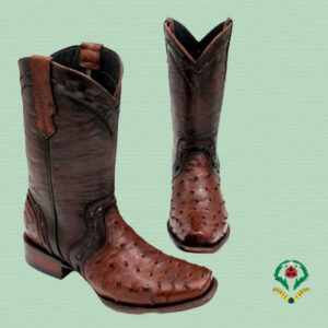 Brown Ostrich Boots - Franco Style