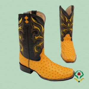 Honey Ostrich Boots - Last Duabi