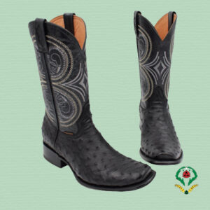 Black Ostrich Boots