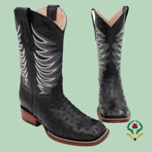 Black Ostrich Boots - Bulldog