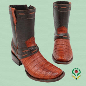 Cognac Crocodile Boots - Dylan Model