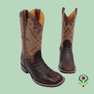 Brown crocodile boots - last bulldog