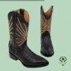 Botas cocodrilo negro - horma oval