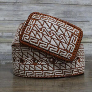 White belt with brown - Squares - Sr del Verde