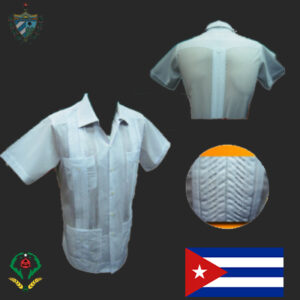 Latin guayabera with feathers