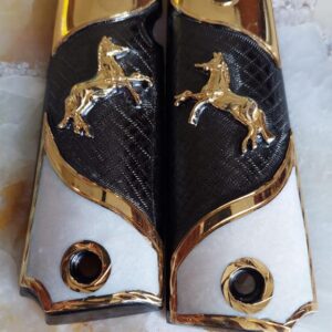 Cacha Golden Horses with Black and White