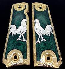 Cacha Gallos Blancos con Verde