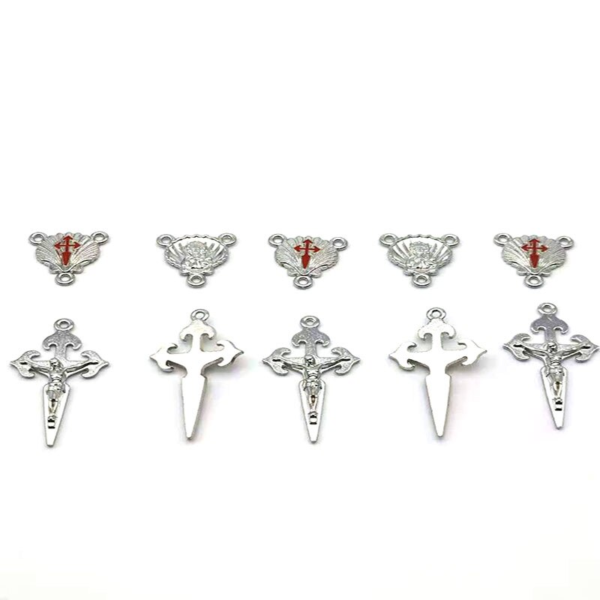 15 Set San Diego Shell Triangle Connector and Pendant Cross Can Be Handmade DIY into Bracelets or Necklaces for Prayers as Gifts