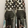 Silver plated government 1911 gun grips Mexican Narco style Cachas Black Skull