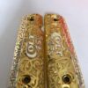 Gold plated govermment 1911 gun grips Mexican Narco style Cachas Silver Colt 45