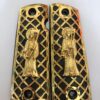 Gold plated govermment 1911 gun grips Mexican Narco style Cachas Golden Santa Muerte