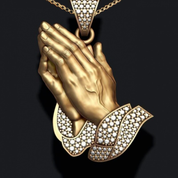 Exquisite and Unique Prayer Pendant Necklace Men'S Jewelry Prayer Belief Necklace Cross Necklace Retro Jewelry Hip Hop Necklace