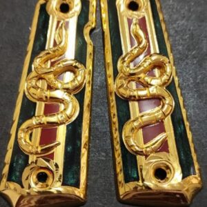 Gold plated gun grip - Colt - Serpiente