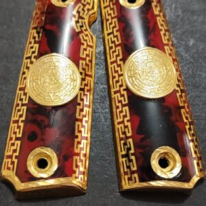 Gold plated gun grip - Colt - Rojo Sangre