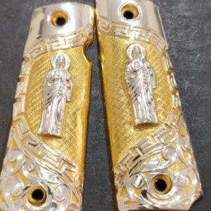 Gold plated gun grip - Colt - Dorado San Judas Plateado 2