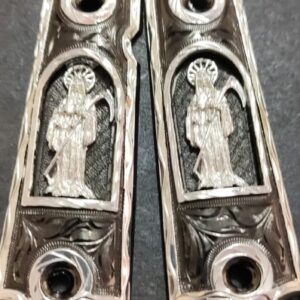 Silver plated gun grip - Colt - Santa Muerte