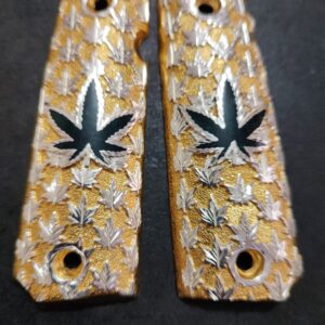 Gold plated gun grip - Colt - Marihuana