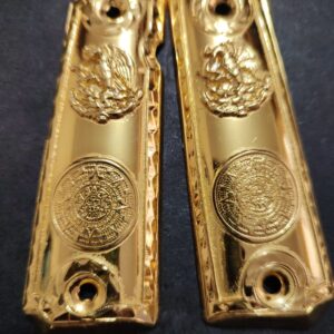 Gold plated gun grip - Colt - Aguila y Moneda