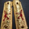 Gold plated gun grip - Colt - Rojo