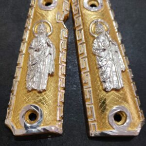 Gold plated gun grip - Colt - Dorado San Judas Plateado 2