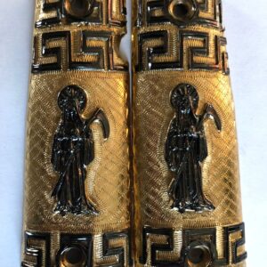 Gold plated gun grip - Colt - Dorado Santa Muerte Negra