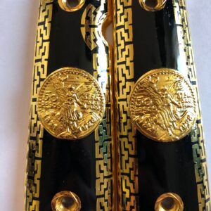 Gold plated gun grip - Colt - Negro y Dorado Centenario