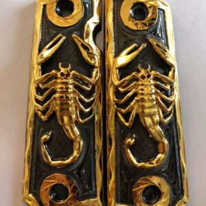 Gold plated gun grip - Colt - Negro Escorpion Dorado