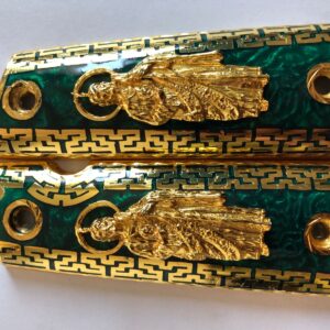 Gold plated gun grip - Colt - Verde San Judas Dorado