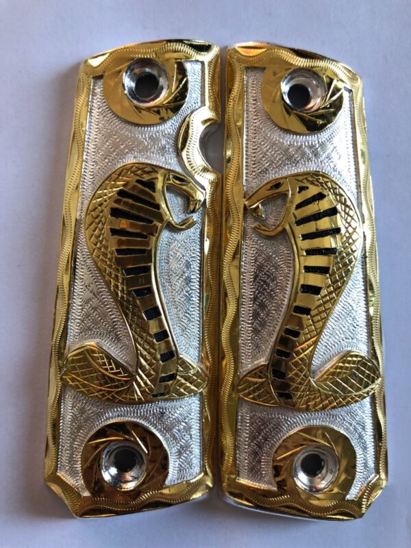 Gold plated gun grip - Colt - Blanca Cobra Dorada