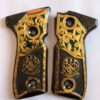 Gold plated gun grip - Beretta 92 - Negro y dorado