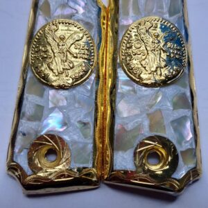 Gold plated gun grip - Colt - Piedras Azules Centenario