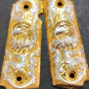 Gold plated gun grip - Colt - Dorado con Plateado