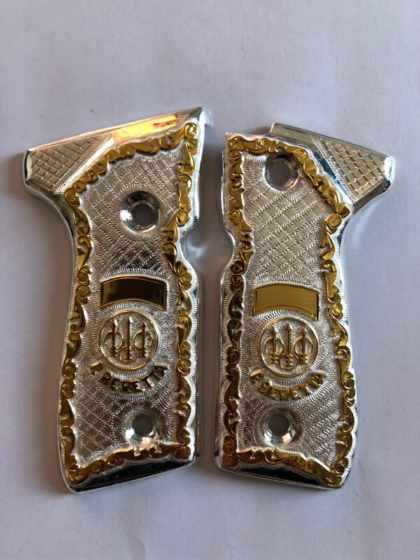 Gold plated gun grip - Beretta 92 - Plateado Beretta