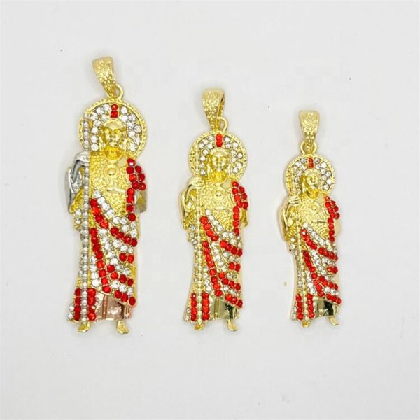 Hot Selling Good Quality Gold Plated San Judas Religious Jewelry Necklace Pendant for Women and Men