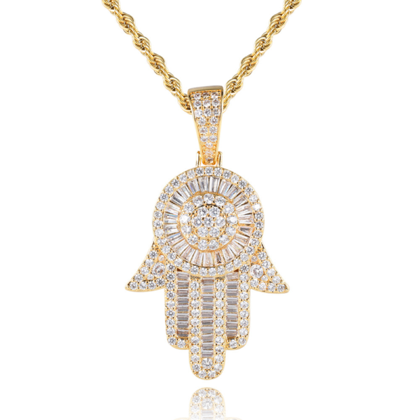 Wholesale 18K Gold Plated Hiphop Bling Iced Out 5A Cz Custom Logo Geometry Pendant