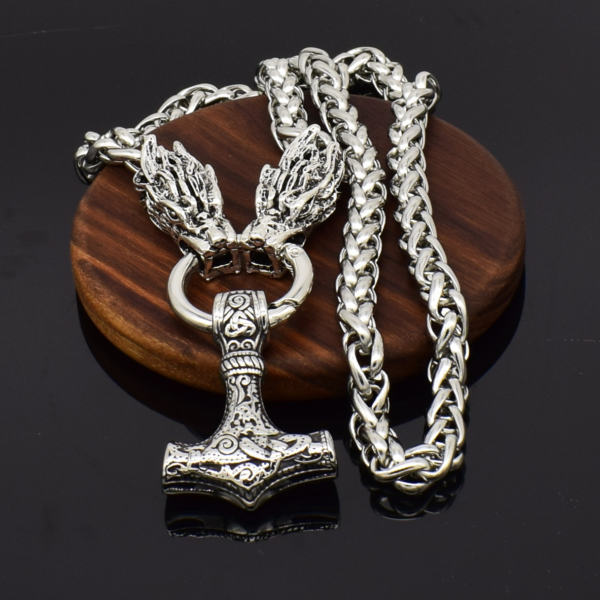 Wholesale 316L Stainless Steel Viking Jewelry Hammer Mjolnir Necklace Men Pendant Necklace Thor Hammer Necklace for Men