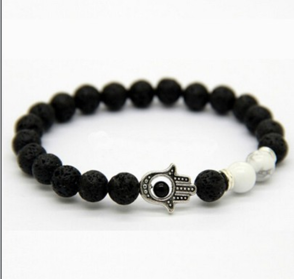 Hot Sell Hand Transfer Buddha Bead Volcano Stone Tiger Eye Stone Bracelet San Judas Bracelet